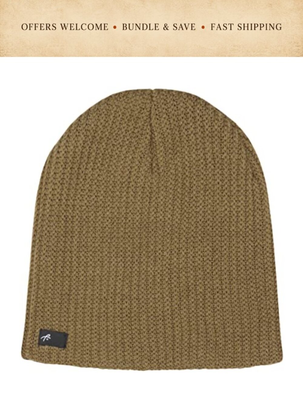 Rib-Knit Beanie Skull Cap Winter Hat Acrylic Knit Unisex One Size